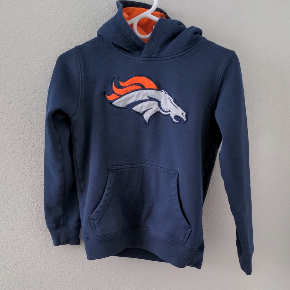 NFL Team Apparel Youth Hoodie in Orange and Navy